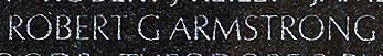 Engraved name on The Wall of First Lieutenant Robert G. Armstrong, U.S. Air Force